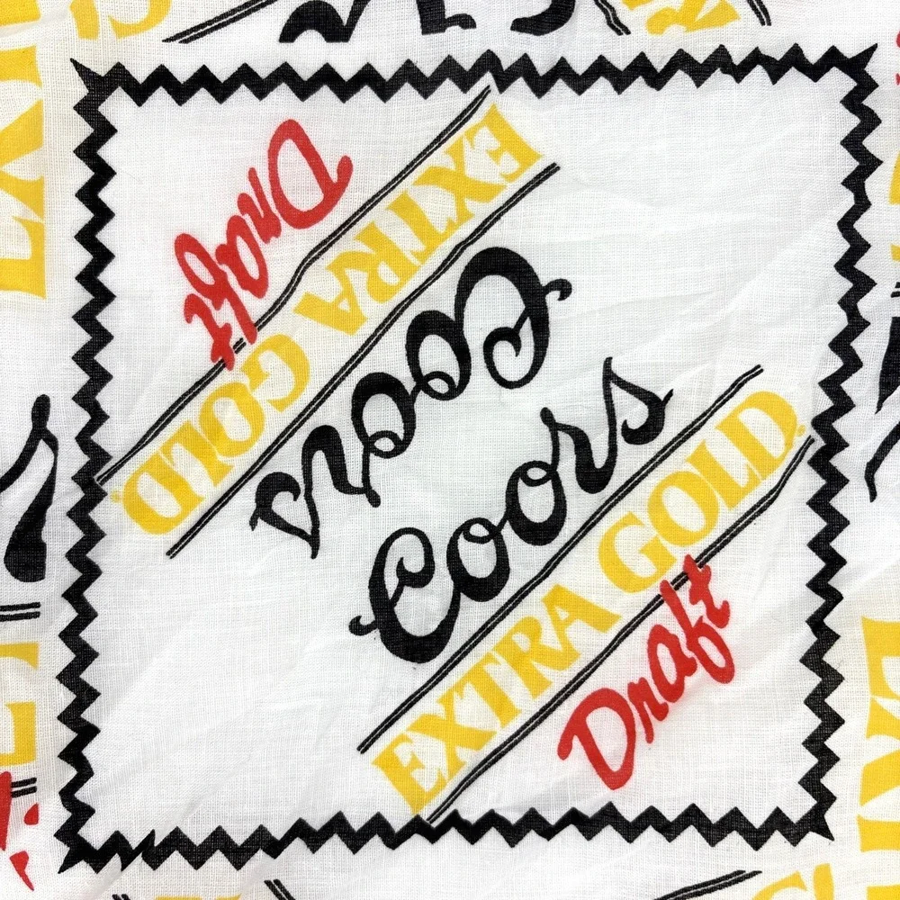 Vintage Coors Extra Gold Draft Beer Bandana Handkerchief Made In The USA